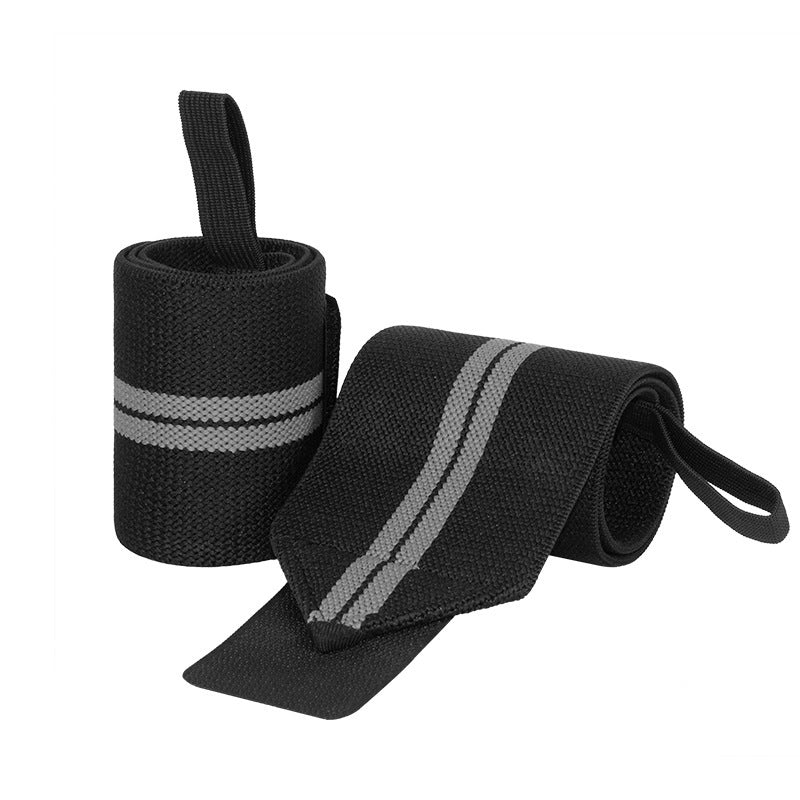 Power Lifting Bench Press Anti-sprain Professional Sports Pressure Booster Stripe Wrist Winding Elastic Bandage