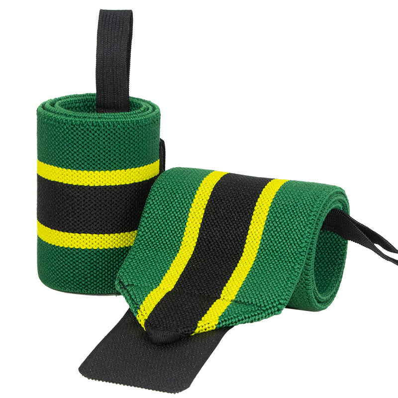 Power Lifting Bench Press Anti-sprain Professional Sports Pressure Booster Stripe Wrist Winding Elastic Bandage