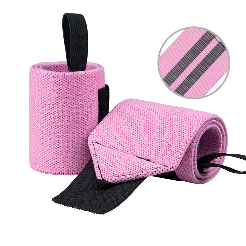 Power Lifting Bench Press Anti-sprain Professional Sports Pressure Booster Stripe Wrist Winding Elastic Bandage