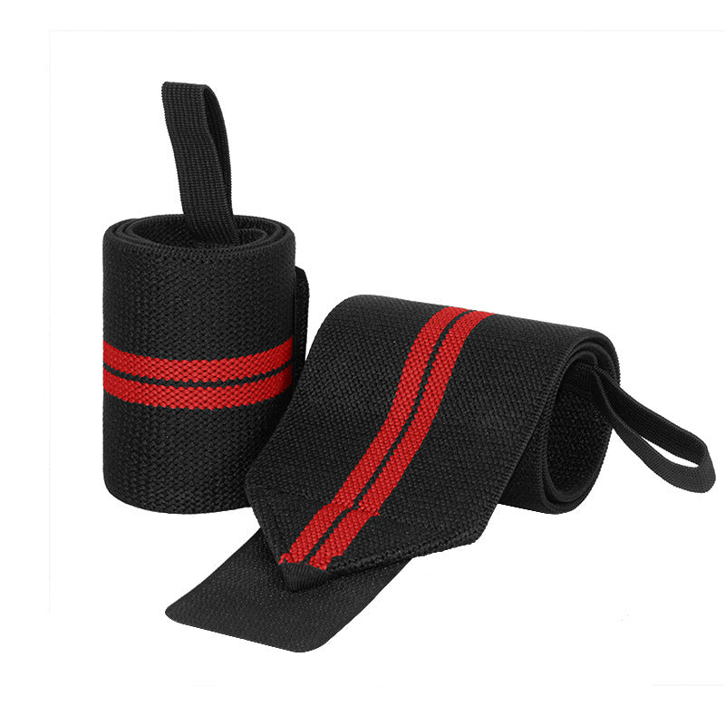 Power Lifting Bench Press Anti-sprain Professional Sports Pressure Booster Stripe Wrist Winding Elastic Bandage
