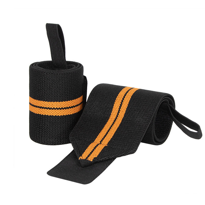 Power Lifting Bench Press Anti-sprain Professional Sports Pressure Booster Stripe Wrist Winding Elastic Bandage