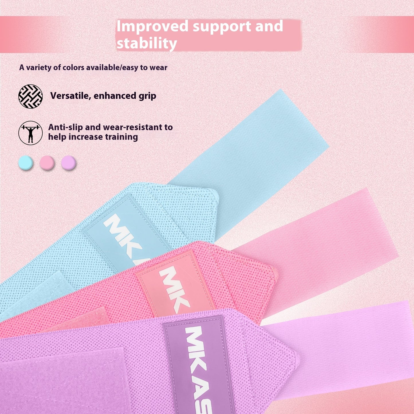 Power Lifting Bench Press Anti-sprain Professional Sports Pressure Booster Stripe Wrist Winding Elastic Bandage