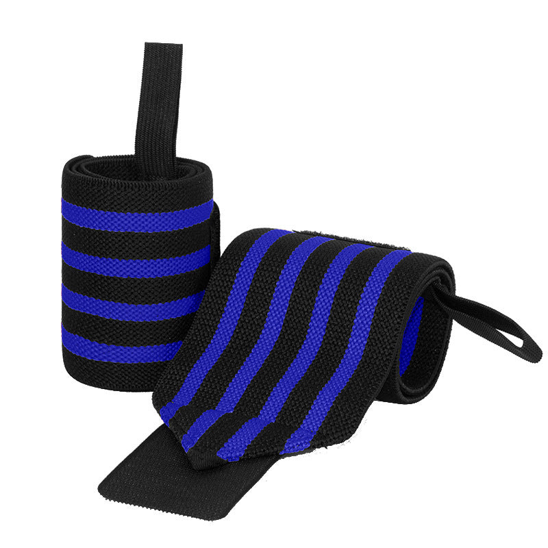 Power Lifting Bench Press Anti-sprain Professional Sports Pressure Booster Stripe Wrist Winding Elastic Bandage