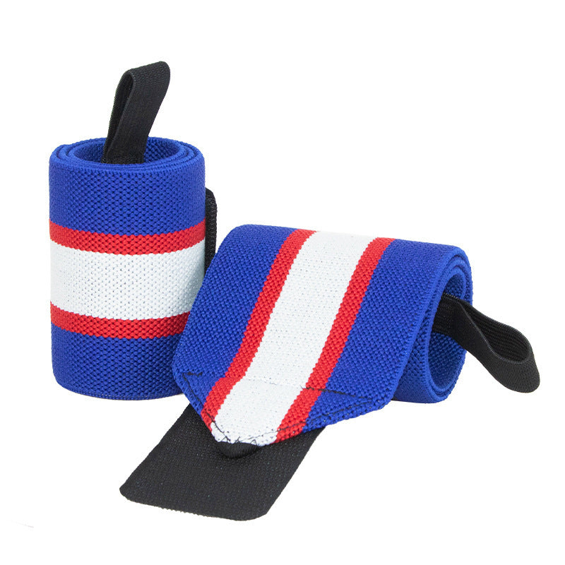 Power Lifting Bench Press Anti-sprain Professional Sports Pressure Booster Stripe Wrist Winding Elastic Bandage