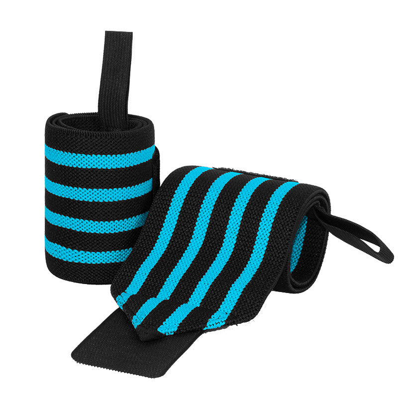 Power Lifting Bench Press Anti-sprain Professional Sports Pressure Booster Stripe Wrist Winding Elastic Bandage